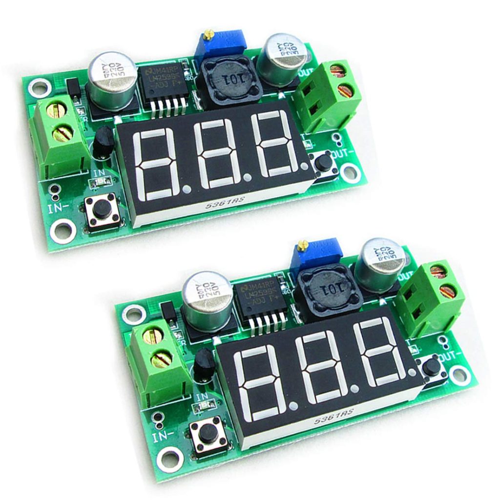 HiLetgo 2pcs LM2596 Adjustable DC-DC Step Down Buck Power Convert Module 4.0-40V Input to 1.25-37V O