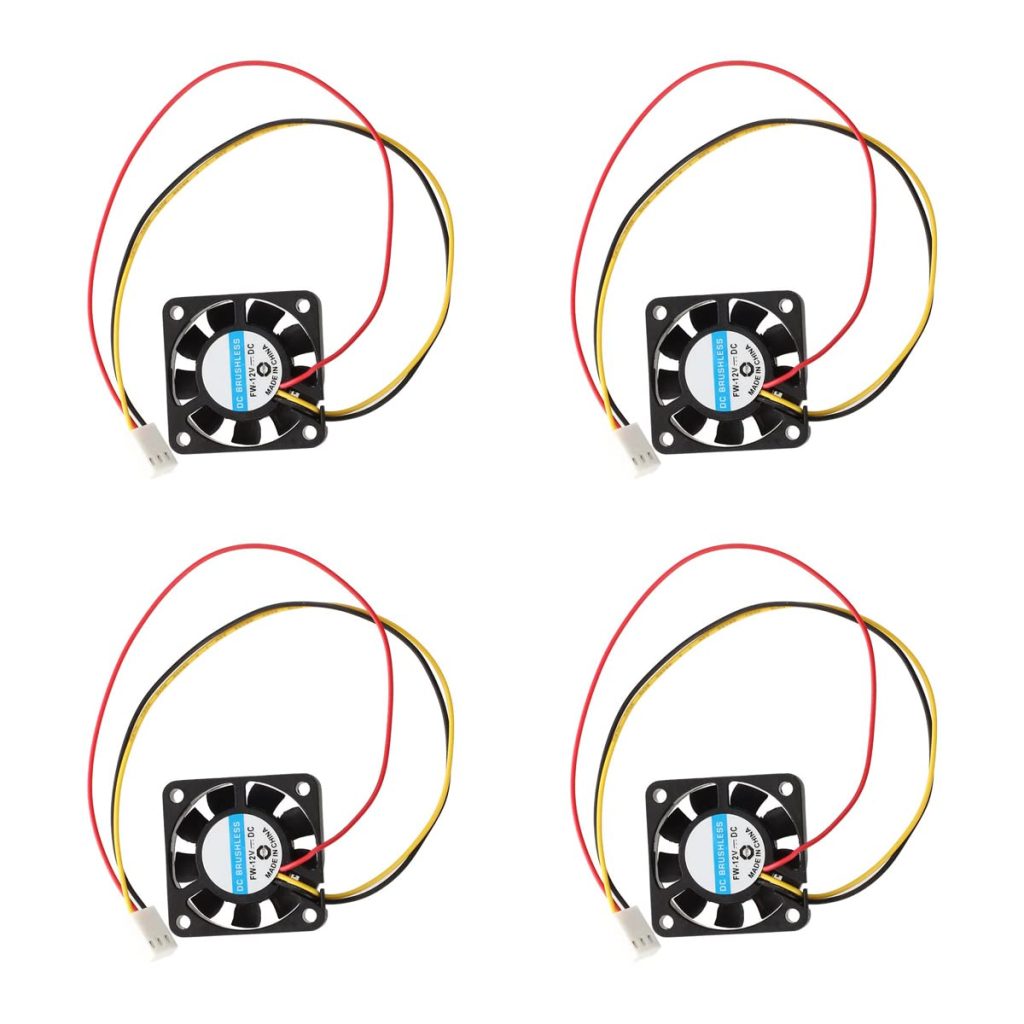 HiLetgo 4pcs DC 12V 4010 Fan 3Pin Computer CPU Cooler Mini Cooling Fan 40x40x10mm Small Exhaust Fan
