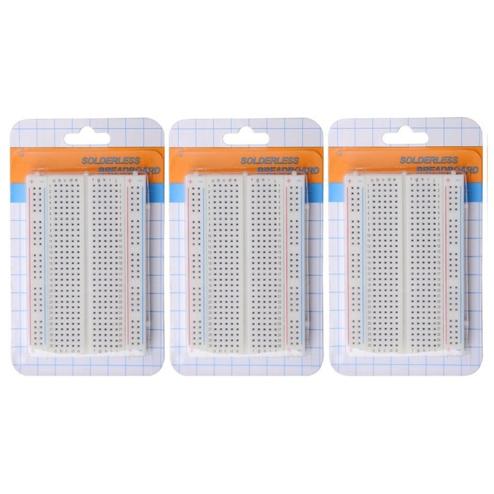 HiLetgo 3pcs 400 Ties Mini Solderless Breadboard Universal 400 Contacts Solderless Breadboard 400 Po