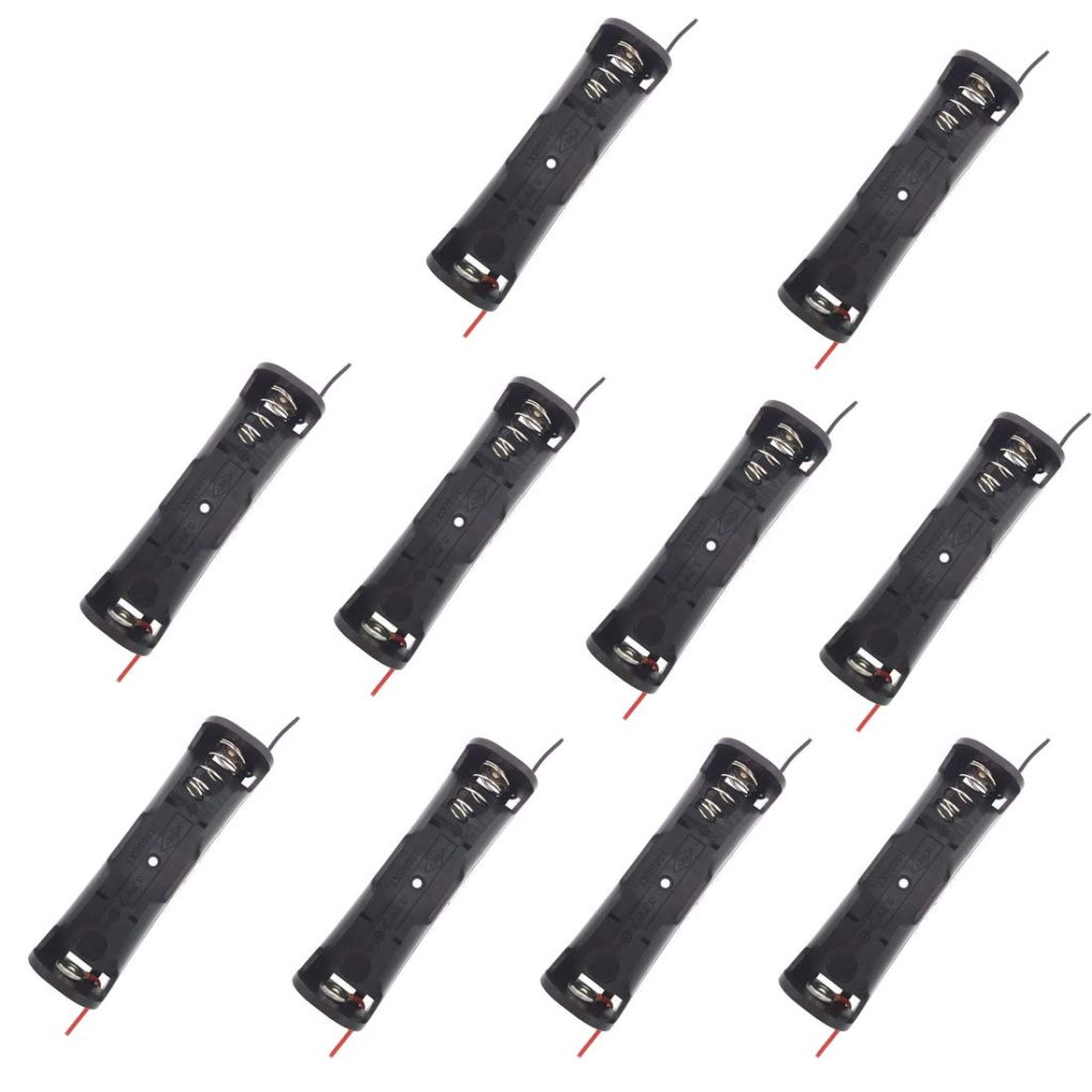 HiLetgo 10pcs 18650 Battery Clip 18650 Battery Holder 18650 Batteries Case for 18650 Battery with Co