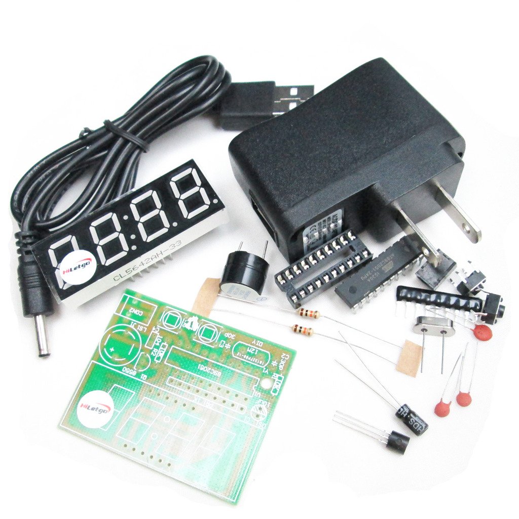 HiLetgo 0.56 Inch 4 Bit Red Digital Tube Electronic Clock DIY Kit Clock Electronic Production Suite