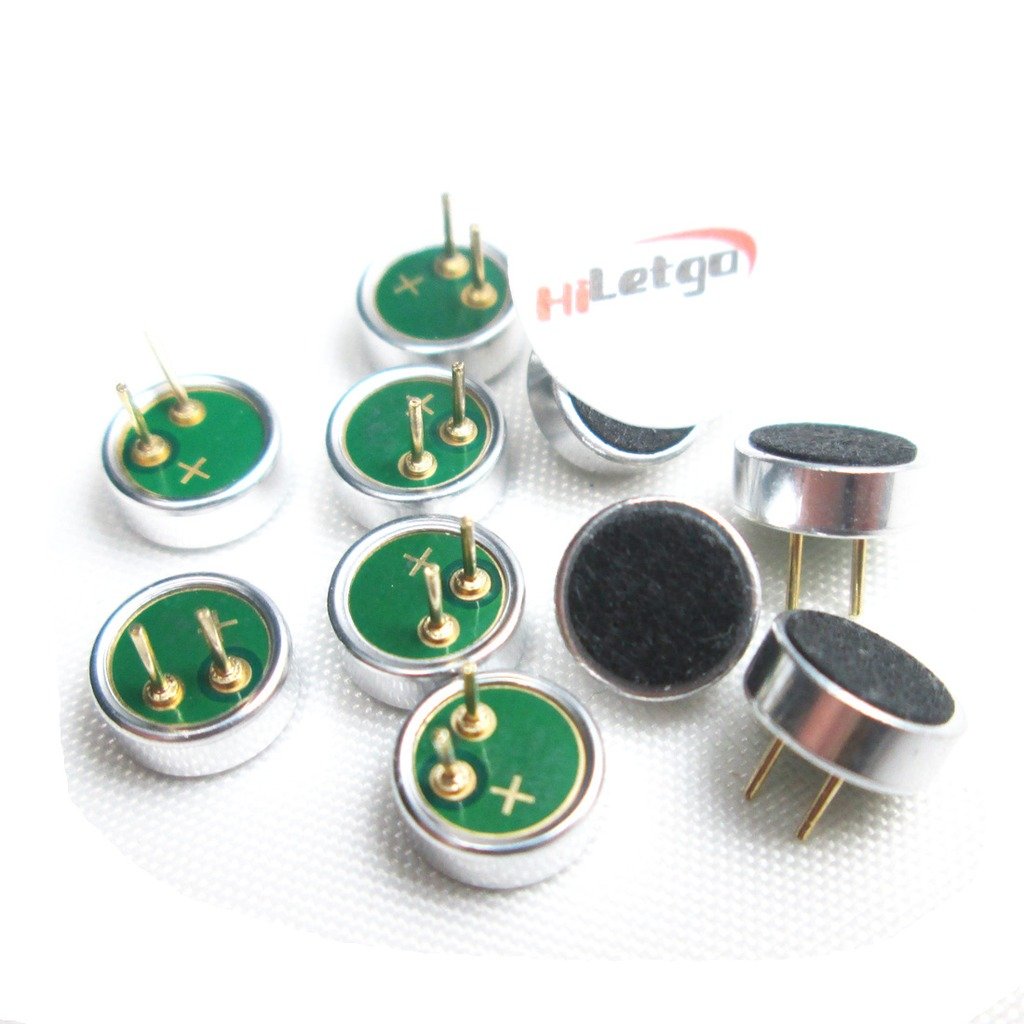 HiLetgo 10pcs Electret Condenser Microphone 52dB MP3 Microphone Accessories 6x2.2mm