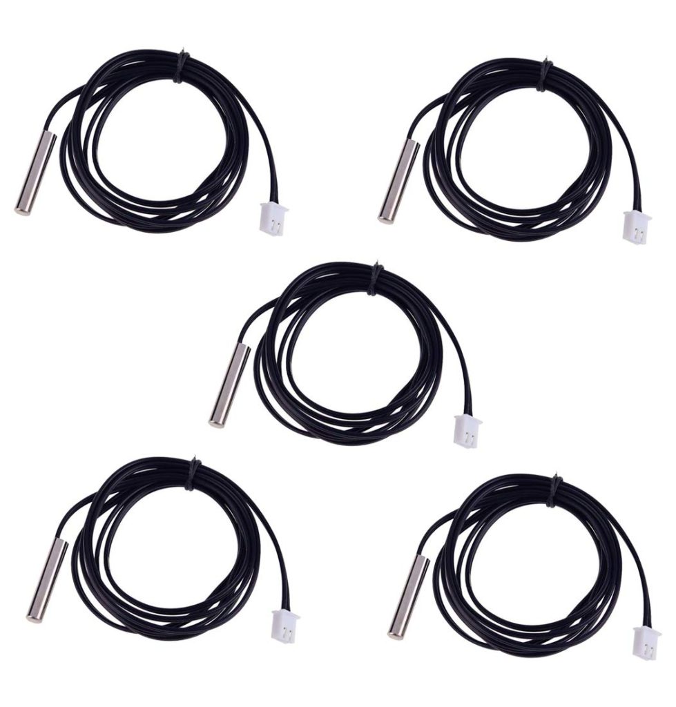 HiLetgo 5pcs NTC Temperature Sensor 100K 1% NTC B3950 Waterproof Probe Thermistor Accuracy Temperatu