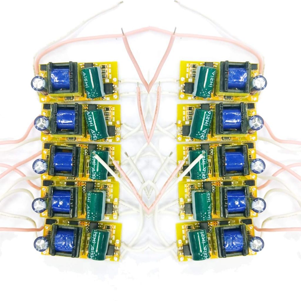 HiLetgo 10pcs LED Constant Driver 4-7W 300mA Power Supply Light Transformers for LED Downlight Light
