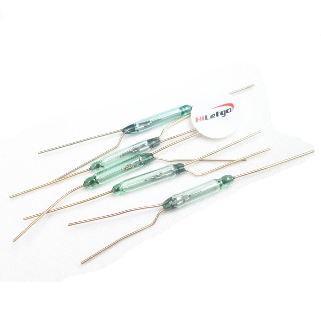 HiLetgo 5pcs Glass Seal Reed Switch - Normal Close Magnetic Induction N/C SPDT 2.0x14mm for Arduino