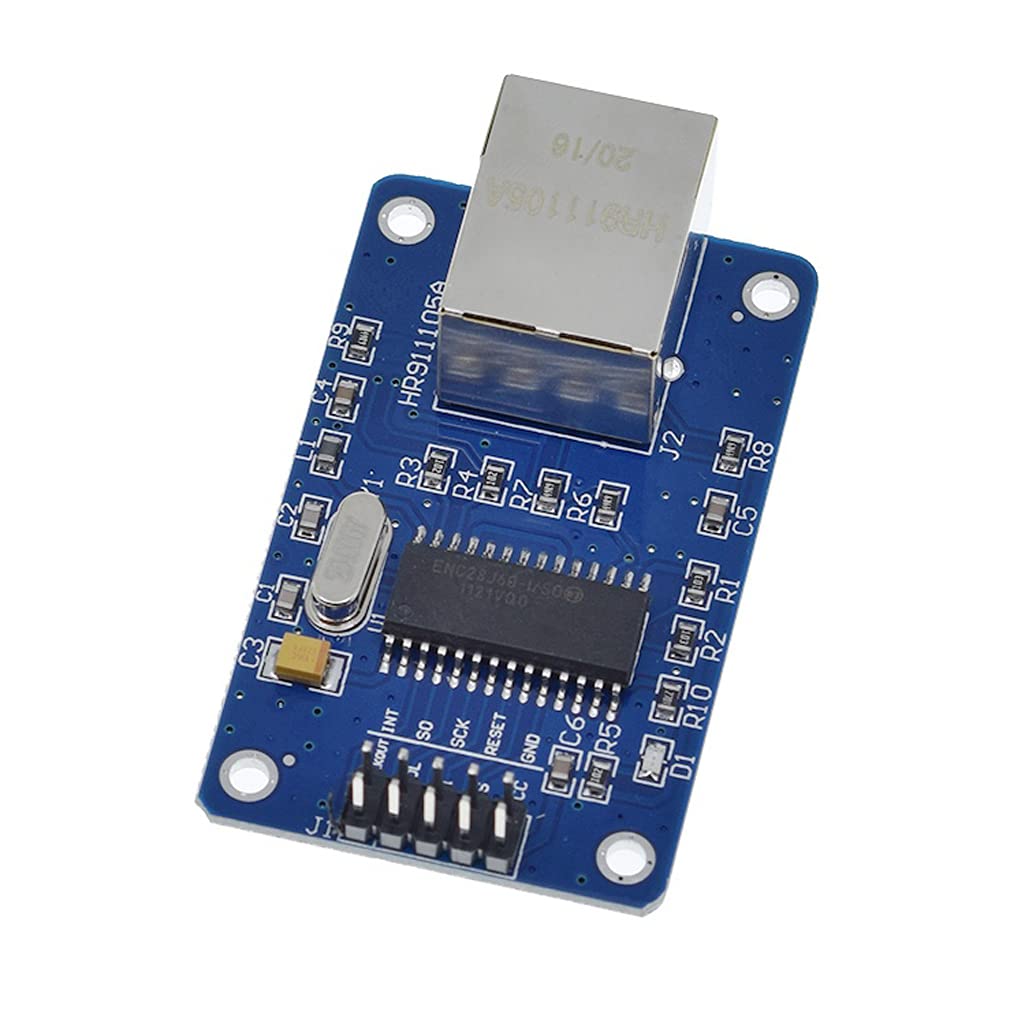 HiLetgo ENC28J60 ENC28J60-I/SO HR911105A Ethernet LAN Network Module SPI Interface 3.3V for Arduino