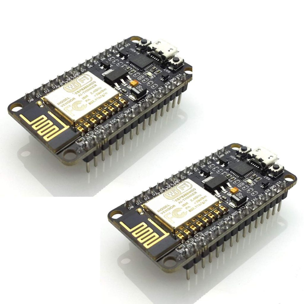 HiLetgo 2pcs ESP8266 NodeMCU CP2102 ESP-12E Development Board (Wi-Fi, USB) - Arduino Compatible, 1MB