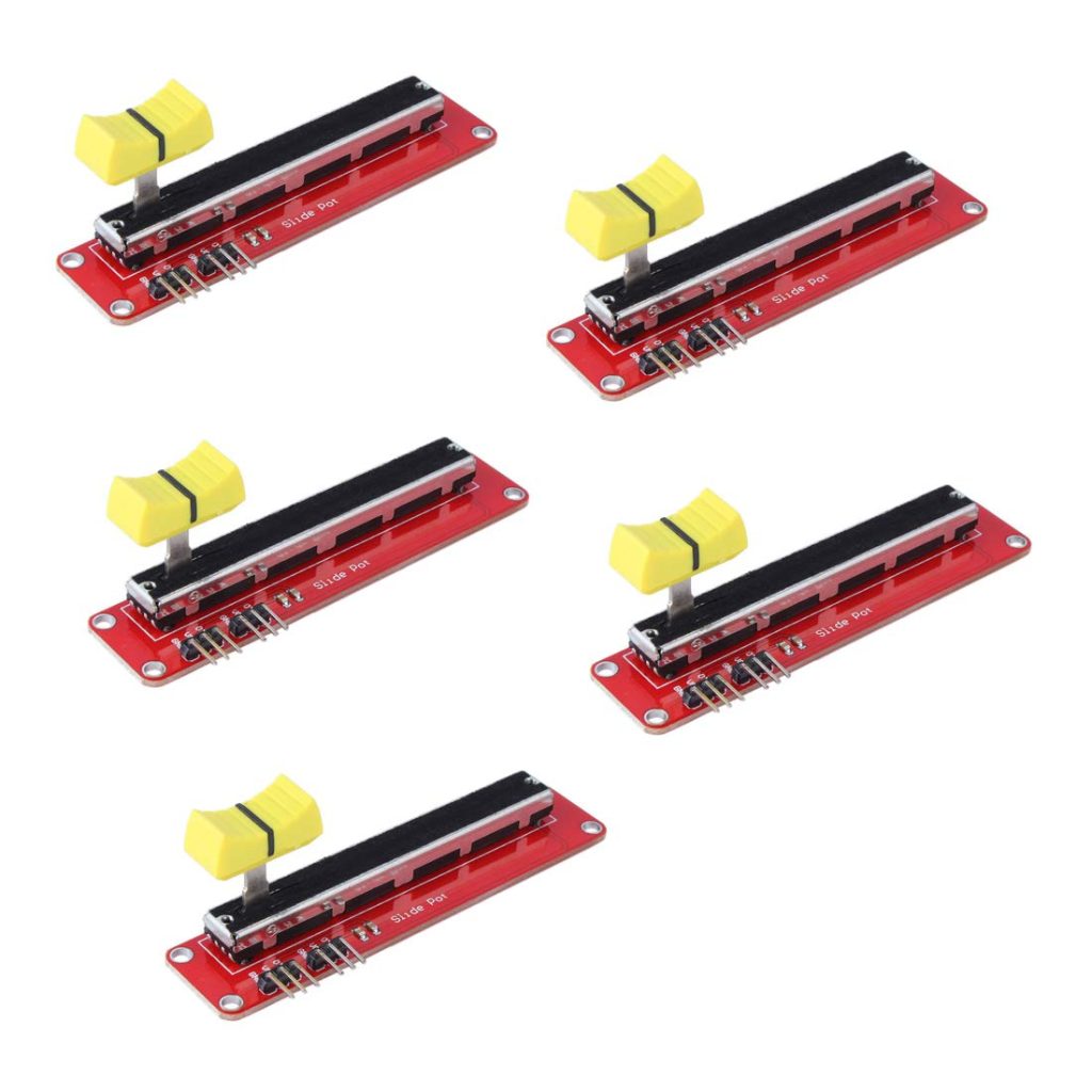HiLetgo 5pcs 10K Logarithmic Slide Potentiometer Log Slide Pot Potentiometer Module Dual Output for