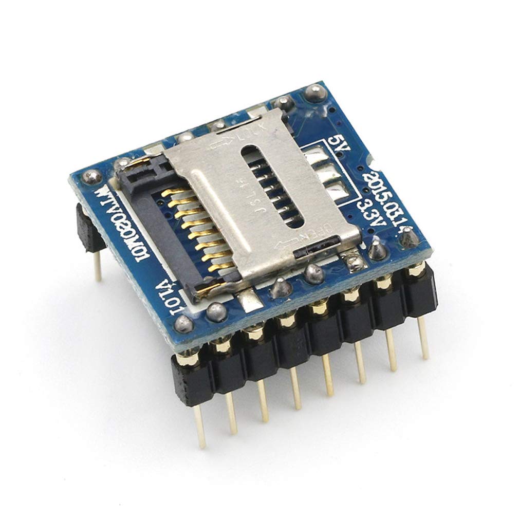 HiLetgo WTV020-SD U Disk Audio Player MP3 Sound Module Voice Module with SD Card Slot UART 232 for A