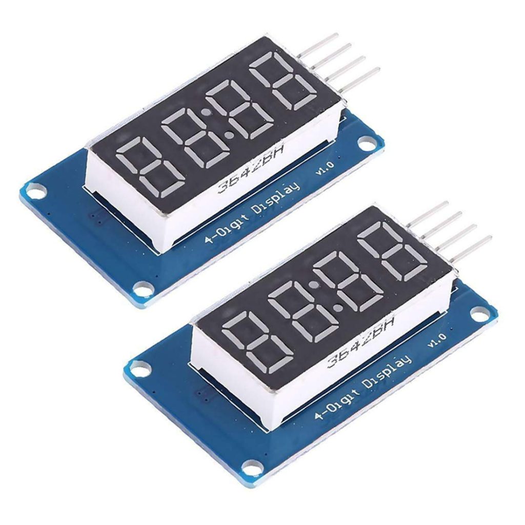 HiLetgo 2pcs 0.36" 4-Digit Tube LED Segment Display Module Red Common Anode TM1637 Drive Chip Tube C