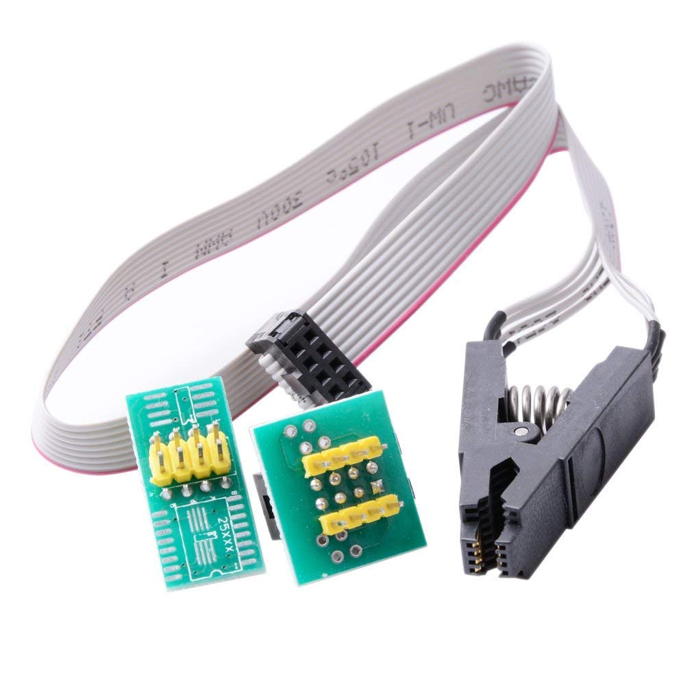 HiLetgo SOIC8 SOP8 Flash Chip IC Test Clip IC Socket Adapter 150MIL 205MIL BIOS/24/25/93
